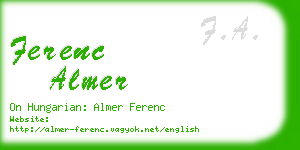 ferenc almer business card